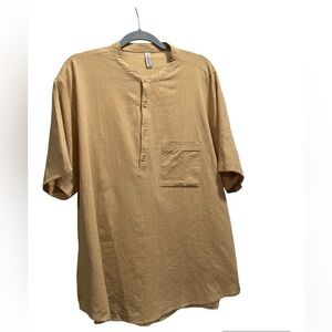 Men’s Kuyiga beige XL dress shirt NWT